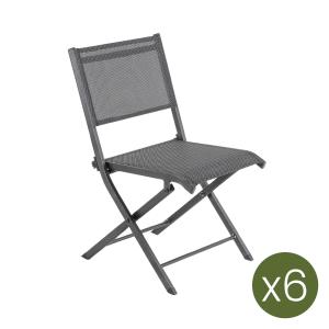 Pack de 6 sillas de jardín plegables 48x48x84 cm aluminio a…