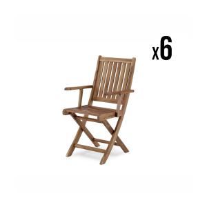 Pack de 6 sillas plegables de madera para jardín