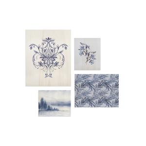 Pack de cuadros con motivos románticos en azul 40x50cm