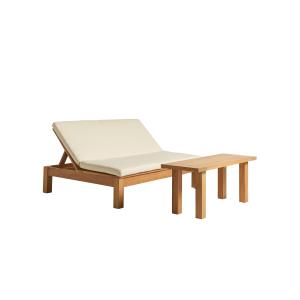 Pack de sofá con mesa de centro exterior de madera de iroko