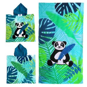 Pack infantil: un poncho y una toalla de playa panda