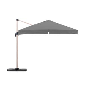 Pack parasol imitación madera tejido gris claro 3x3m con ba…