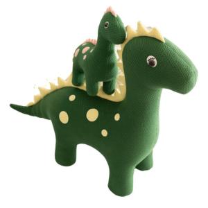 Pack peluche dinosaurio algodón verde y rosa