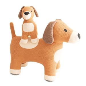 Pack peluche perro algodón marrón