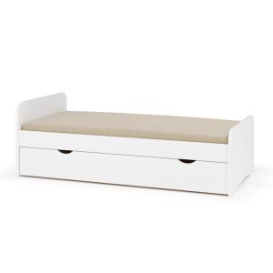 Pack sofá cama nido con colchón madera maciza blanco 90x200…