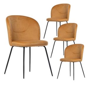 Packs 4 sillas mostaza 53 x 81 cm