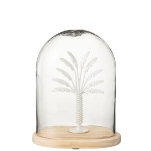 Palmera en vidrio transparente 22x16x26 cm