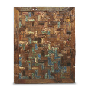Panel de trozos de madera multicolor 80x100 cm
