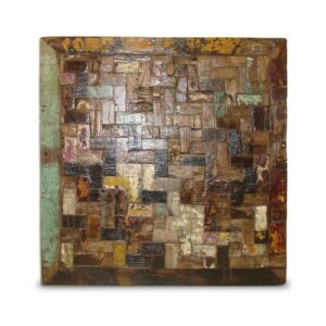Panel de trozos de madera multicolor 80x80 cm