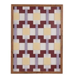 Panel de vidrio amarillo, blanco y rojo para decorar la par…