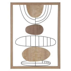 Panel decorativo 3d abstracto de madera marrón 60x2x80 cm