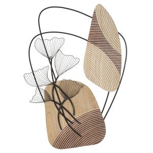 Panel decorativo 3d abstracto de madera marrón 70x3x100 cm