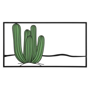 Panel decorativo 3d cactus de metal verde 60x1,3x33 cm
