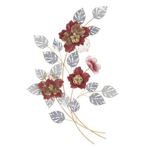 Panel decorativo 3d con flores de metal multicolor 68,6x7,6…