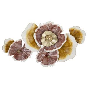 Panel decorativo 3d con flores de metal multicolor 92,1x8,3…