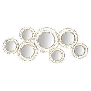 Panel decorativo 3d de metal dorado y espejos cm 124,5x4x53…