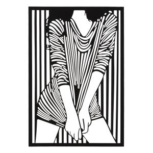 Panel decorativo 3d de metal negro 40x1,3x60 cm