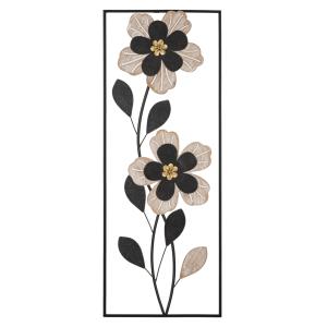 Panel decorativo 3d de metal negro con marco 27x2,5x70 cm
