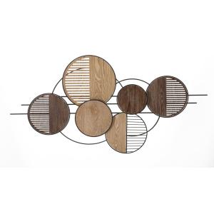 Panel decorativo 3d de metal y madera multicolor 134x4x69,2…