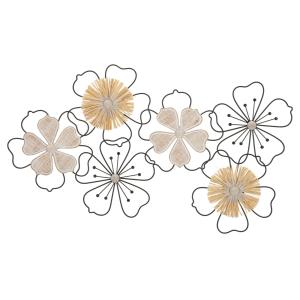 Panel decorativo 3d de metal y madera multicolor 75x3,5x42…
