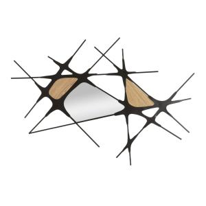 Panel decorativo 3d de pared de metal plateado cm 114x2x80.