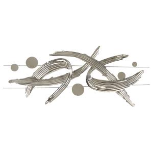 Panel decorativo 3d de pared de metal plateado cm 121x5x52.