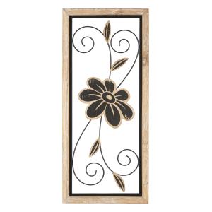 Panel decorativo 3d en metal negro con marco cm 26x2,5x60