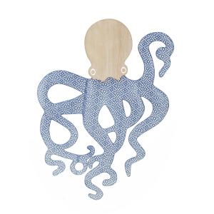 Panel decorativo 3d pulpo de metal azul 41x1,5x57 cm