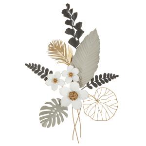 Panel decorativo con hojas 3d de metal multicolor 71x4x96,5…