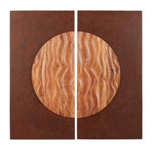 Panel decorativo de madera de mango con marco de metal efec…