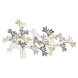 Panel decorativo hojas 3d de metal multicolor 130,8x7,6x70,…