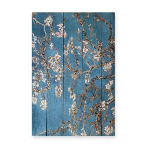 Panel decorativo madera 60x40 almendro azúl