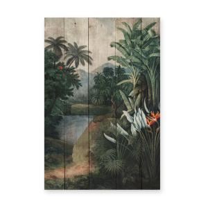 Panel decorativo madera 60x40 jungla tropical