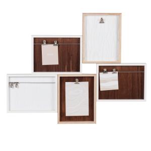 Panel multifotos plateado, crudo, marrón y beige 48 x 60