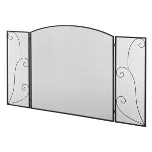 Pantalla de chimenea 132.5x76.5 cm negro