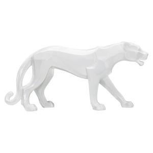 Pantera en resina blanca cm 70x18x32,5