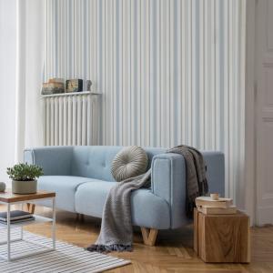 Papel pintado a rayas auguste - bleu