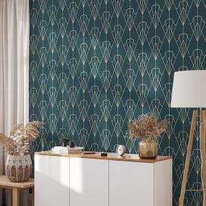Papel pintado art deco en papel ecológico fino,280x200 cm,8…