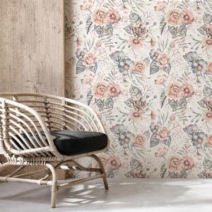 Papel pintado autoadhesivo flores de colores 65x300cm