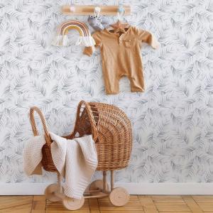 Papel pintado autoadhesivo hojas grises 65x300cm