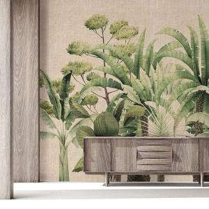 Papel pintado autoadhesivo palmeras fondo beige 400x260cm