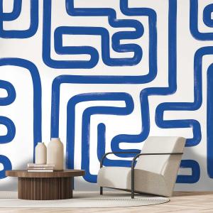 Papel pintado azul 364x270cm