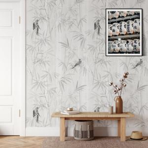 Papel pintado bambú en papel ecológico fino,200x280 cm,8 ho…