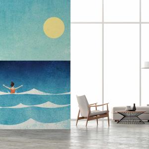 Papel pintado baño refrescante 156x270cm