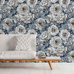 Papel pintado campiña azul  156x270cm