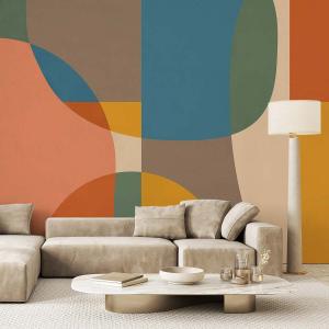 Papel pintado círculos de colores 364x270cm