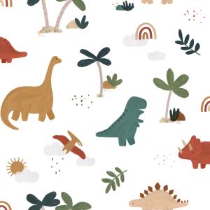 Papel pintado con estampado de dinosaurios 50 cm x 10 m