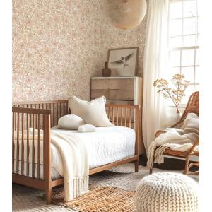 Papel pintado con estampado de flores rosas, papel blanco 5…