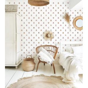 Papel pintado con estampado insectos en rosa 50 cm x 10 m