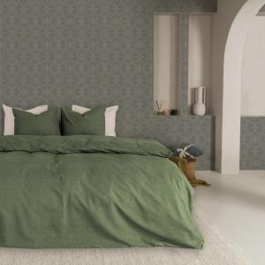 Papel pintado con motivo gráfico azulado 1005 x 52 cm